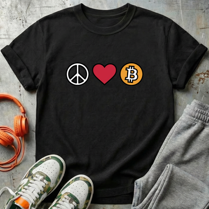 Peace, Love & Bitcoin Tee Shirt