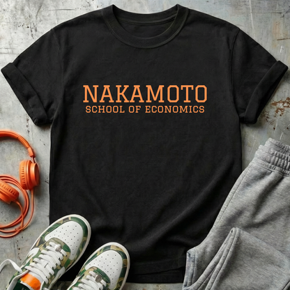 Nakamoto School of Economics Bitcoin College Tee