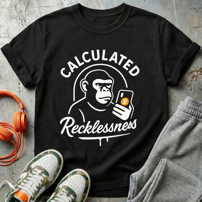Calculated Recklessness Ape Bitcoin Tee 🦍⚡