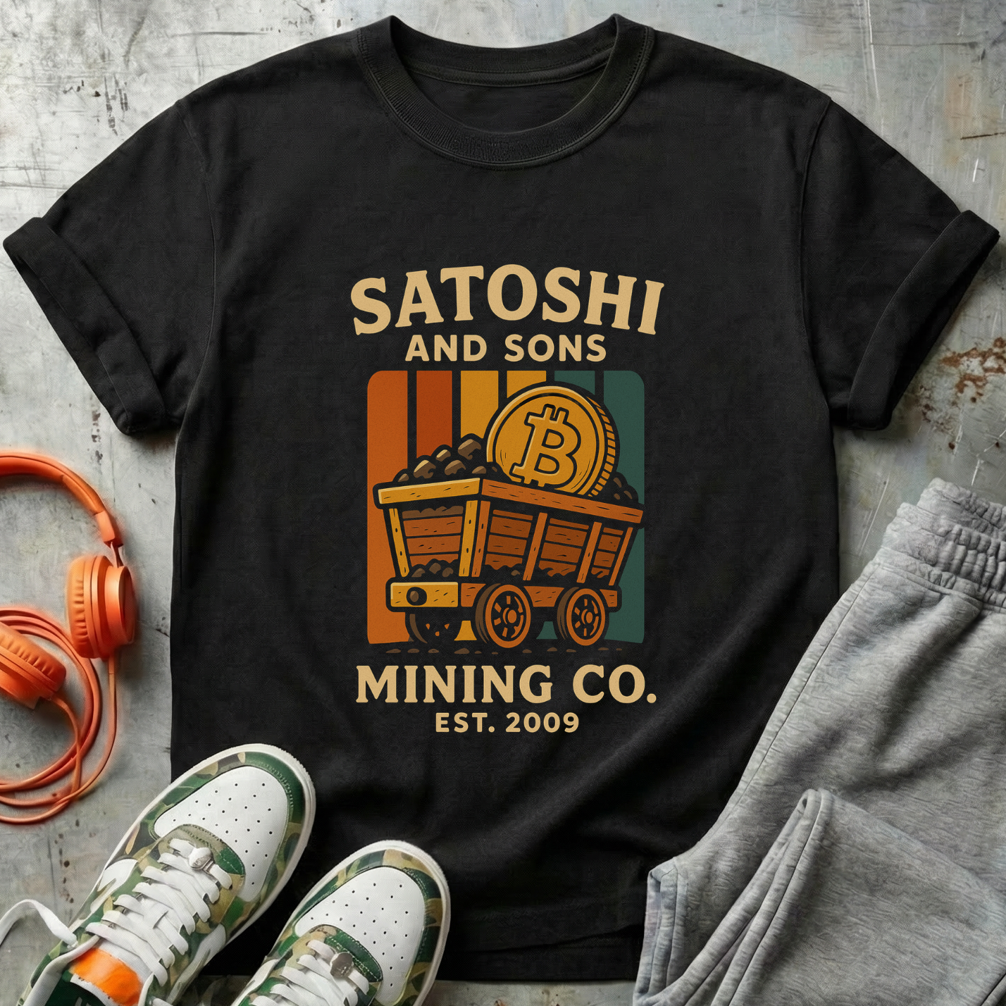 Satoshi and Sons Mining Cart Tee