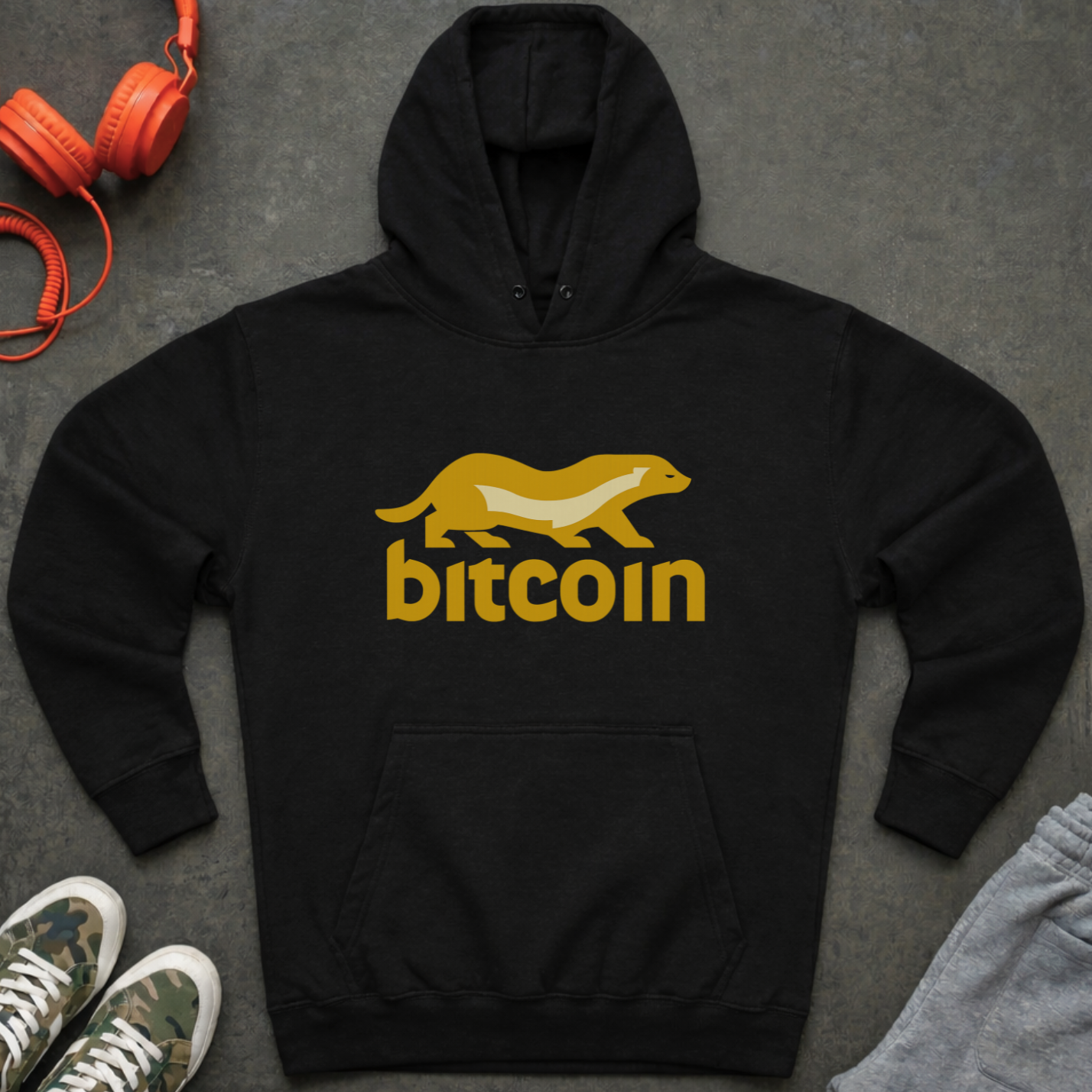 Bitcoin Honey Badger Fleece Hoodie