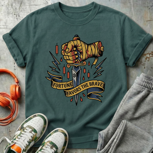 Fortune Favors the Brave Falling Knife Tee