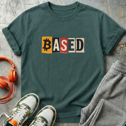 Based Cutout Comfort Colors Bitcoin Tee