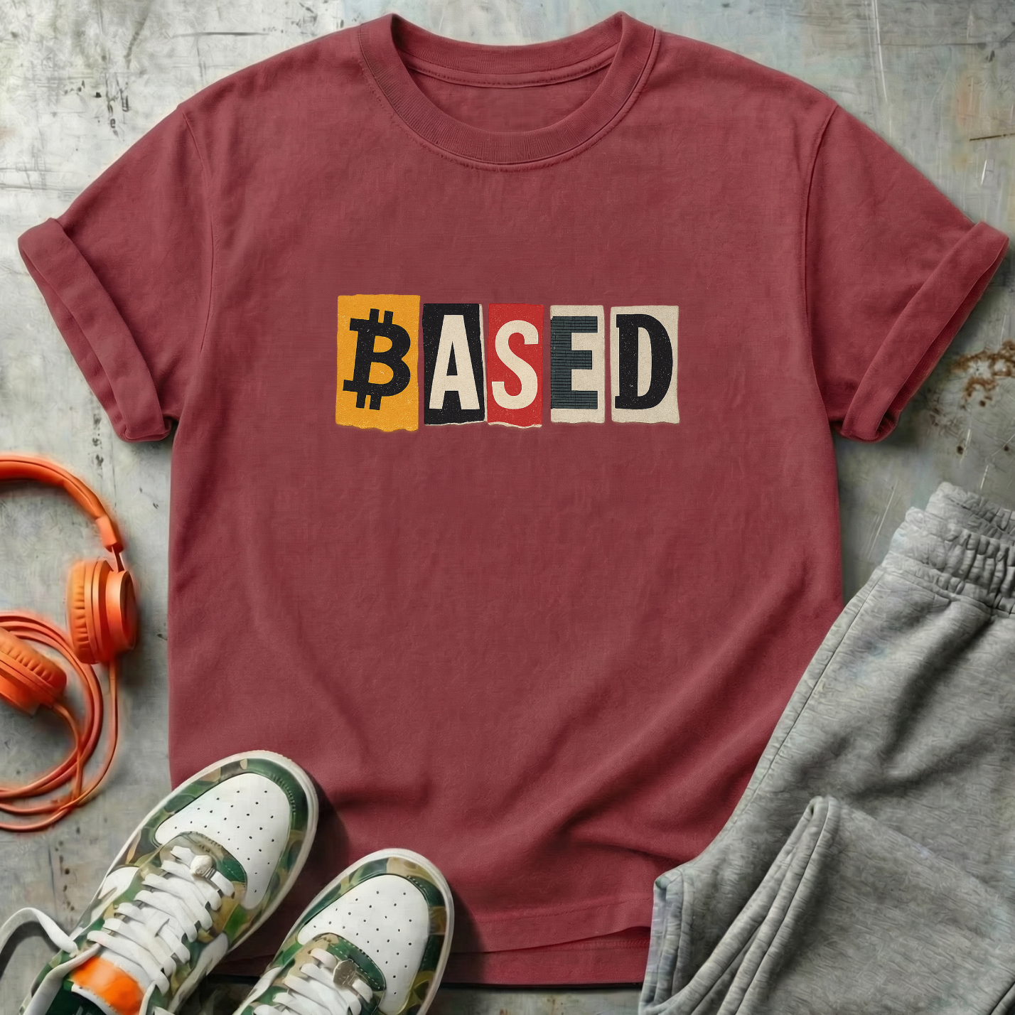Based Cutout Comfort Colors Bitcoin Tee