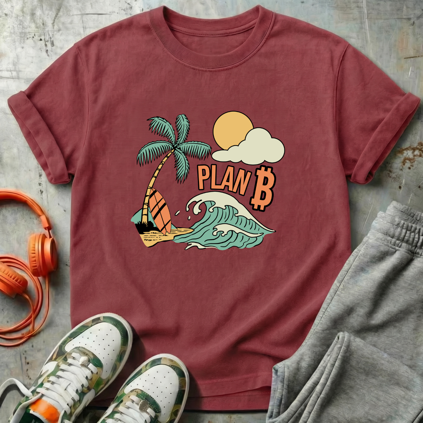 Plan B Bitcoin Beach Comfort Colors Tee Shirt