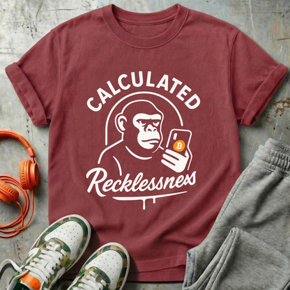 Calculated Recklessness Ape Bitcoin Tee 🦍⚡