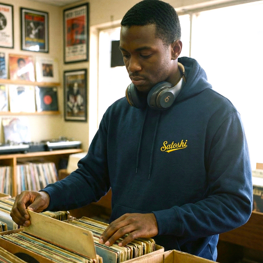 Satoshi Embroidered Script Fleece Hoodie