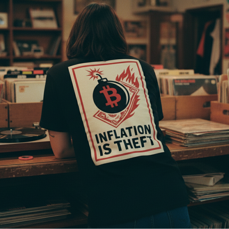 Inflation is Theft Back Print Bitcoin Tee