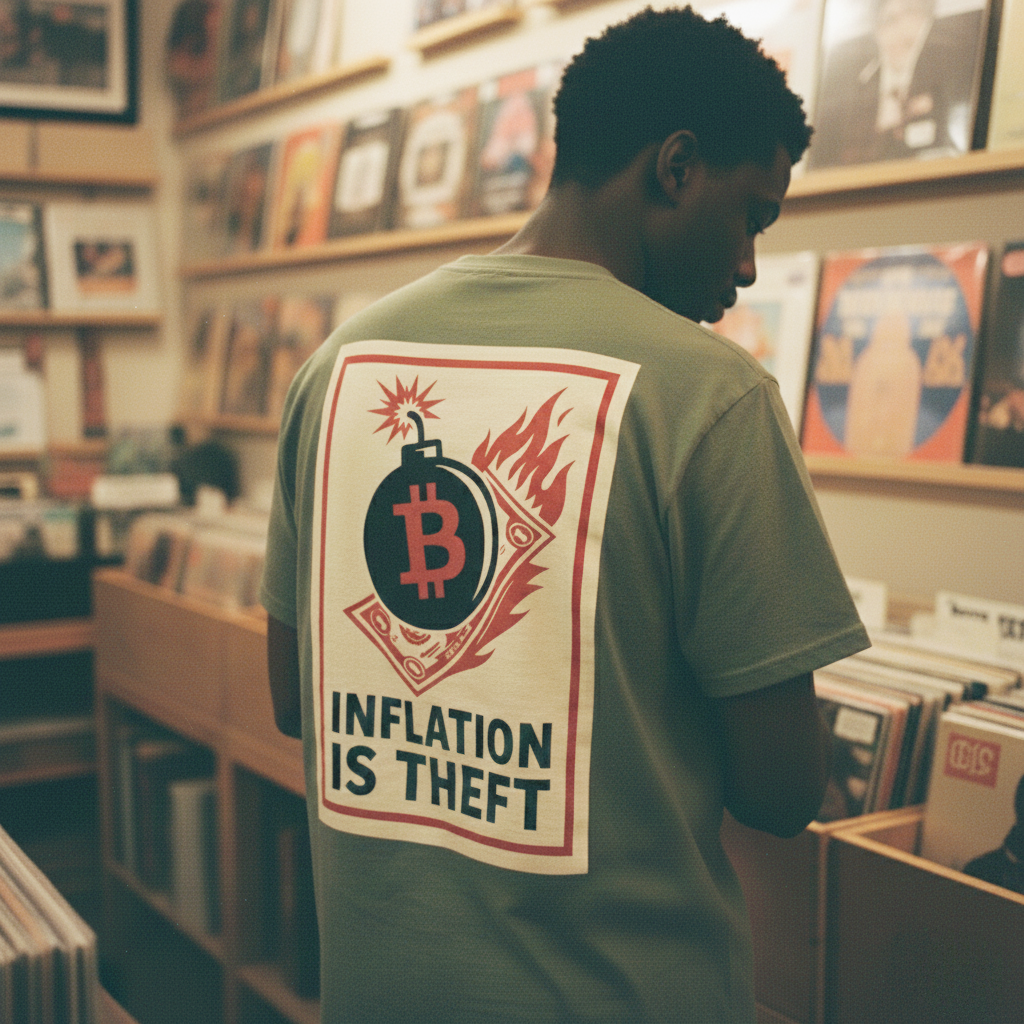 Inflation is Theft Back Print Bitcoin Tee