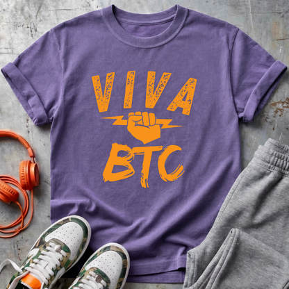 VIVA BTC Front Print Lightning Rod - Comfort Colors Bitcoin Shirt