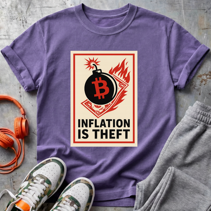Inflation is Theft Comfort Colors Bitcoin Tee Shirt