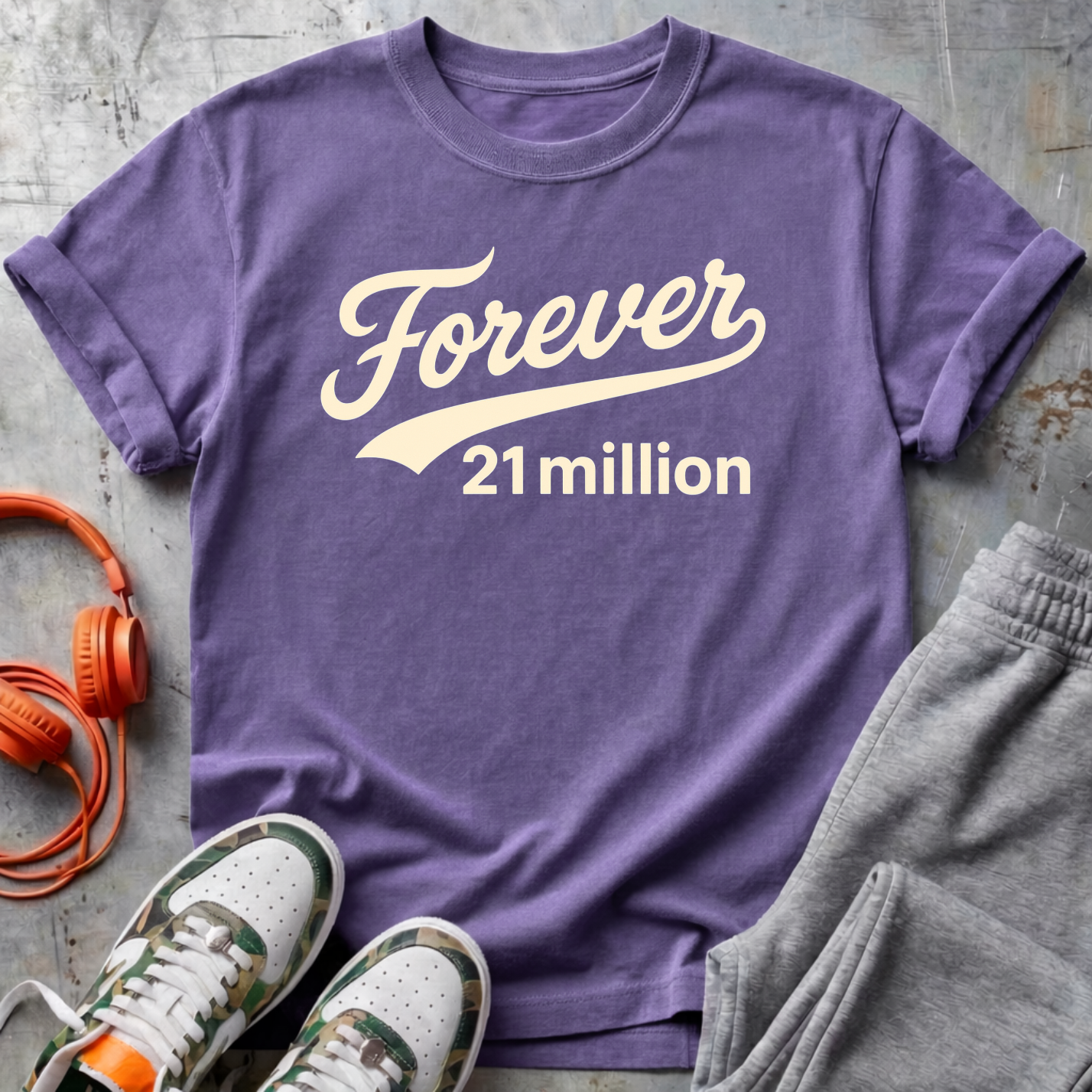 Forever 21 Million Script - Bitcoin Comfort Colors Tee Shirt
