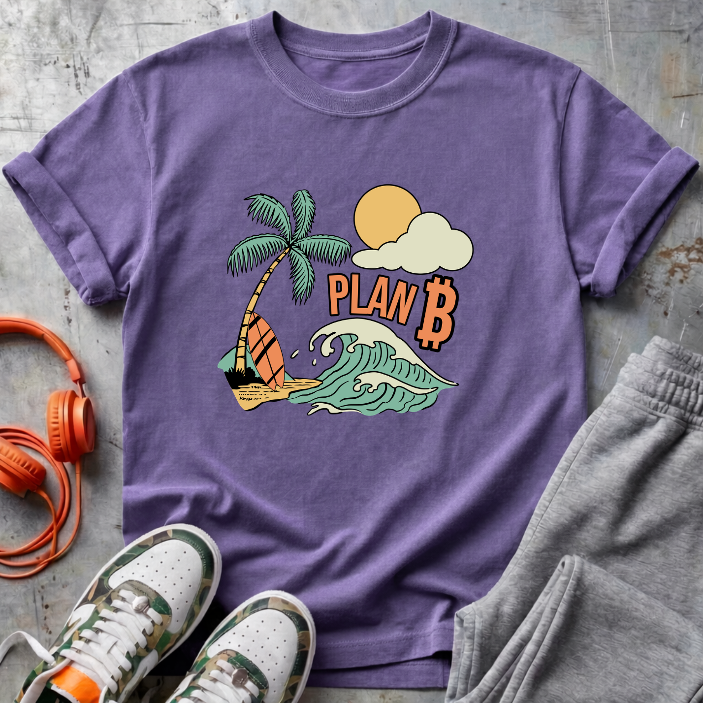 Plan B Bitcoin Beach Comfort Colors Tee Shirt