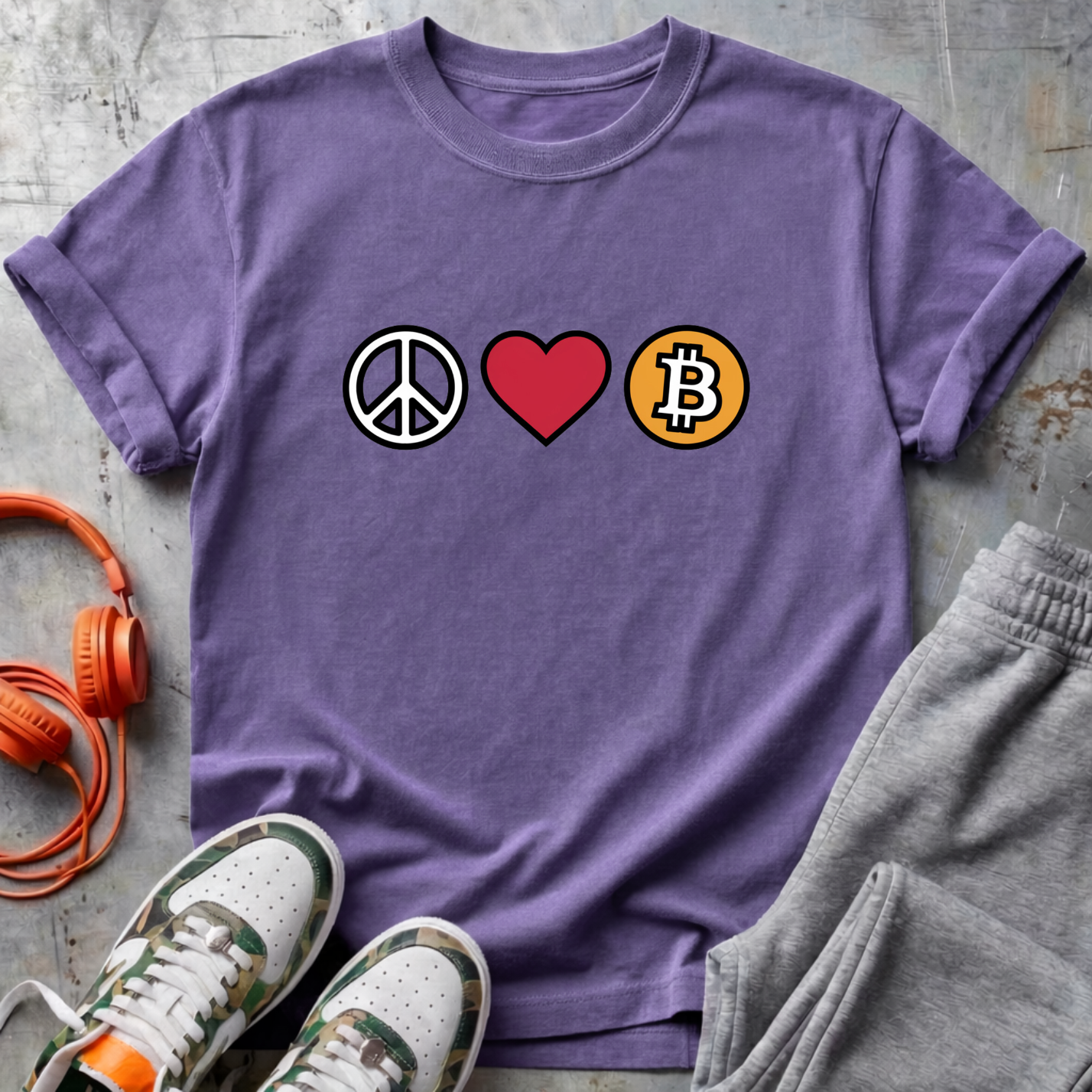 Peace, Love & Bitcoin Tee Shirt