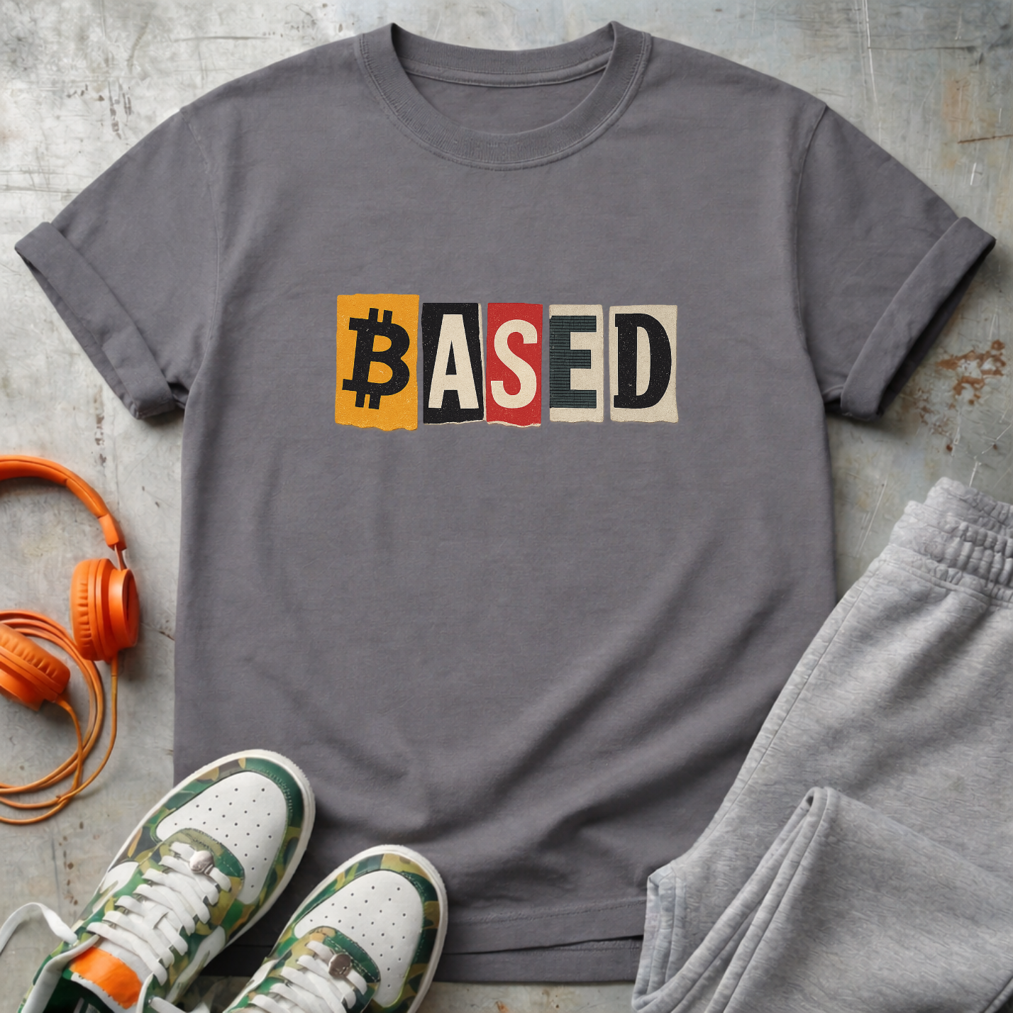 Based Cutout Comfort Colors Bitcoin Tee