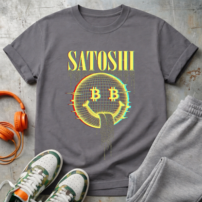 Satoshi Glitch Smiley Tee