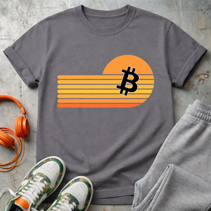 Bitcoin Retro Sunset Tee Shirt