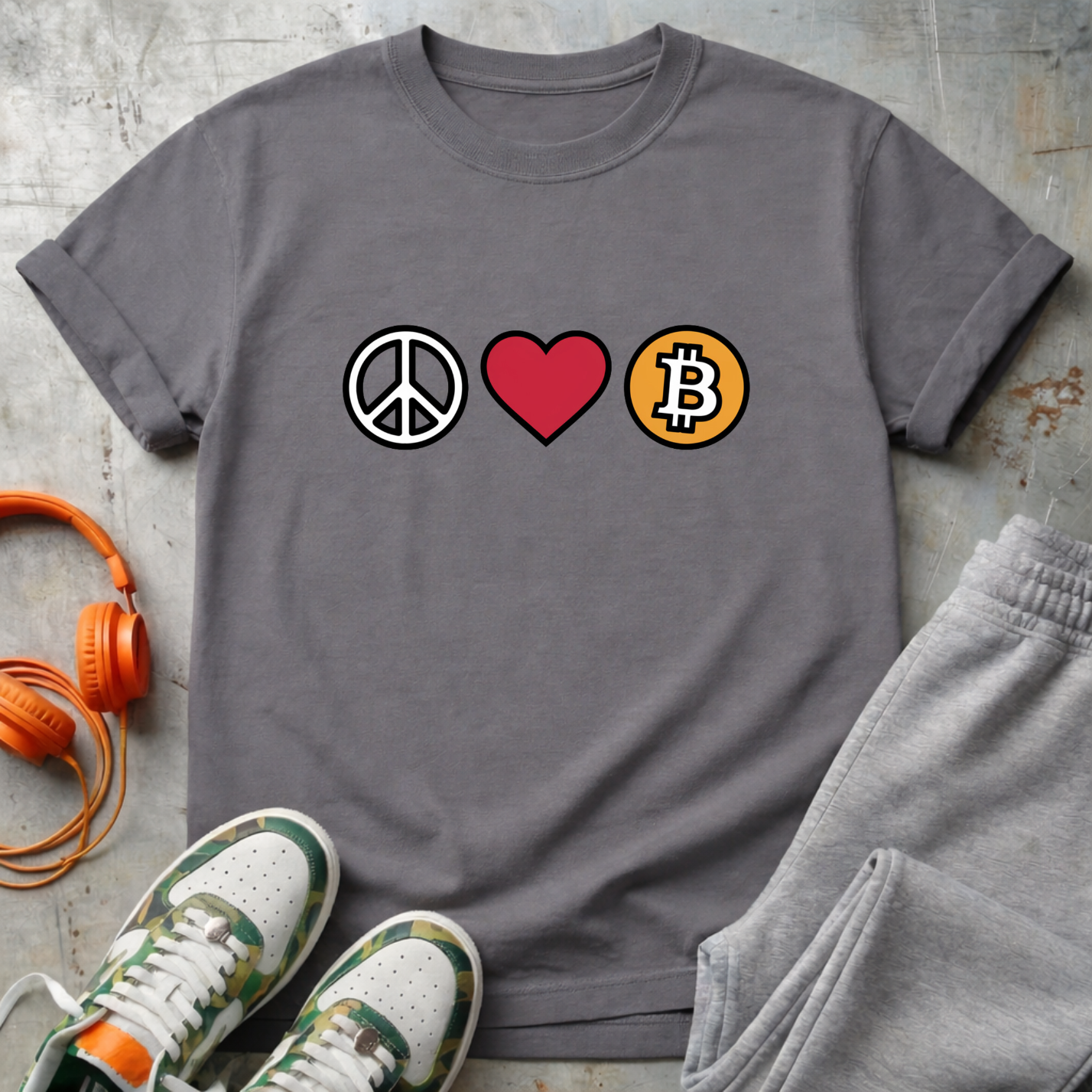 Peace, Love & Bitcoin Tee Shirt