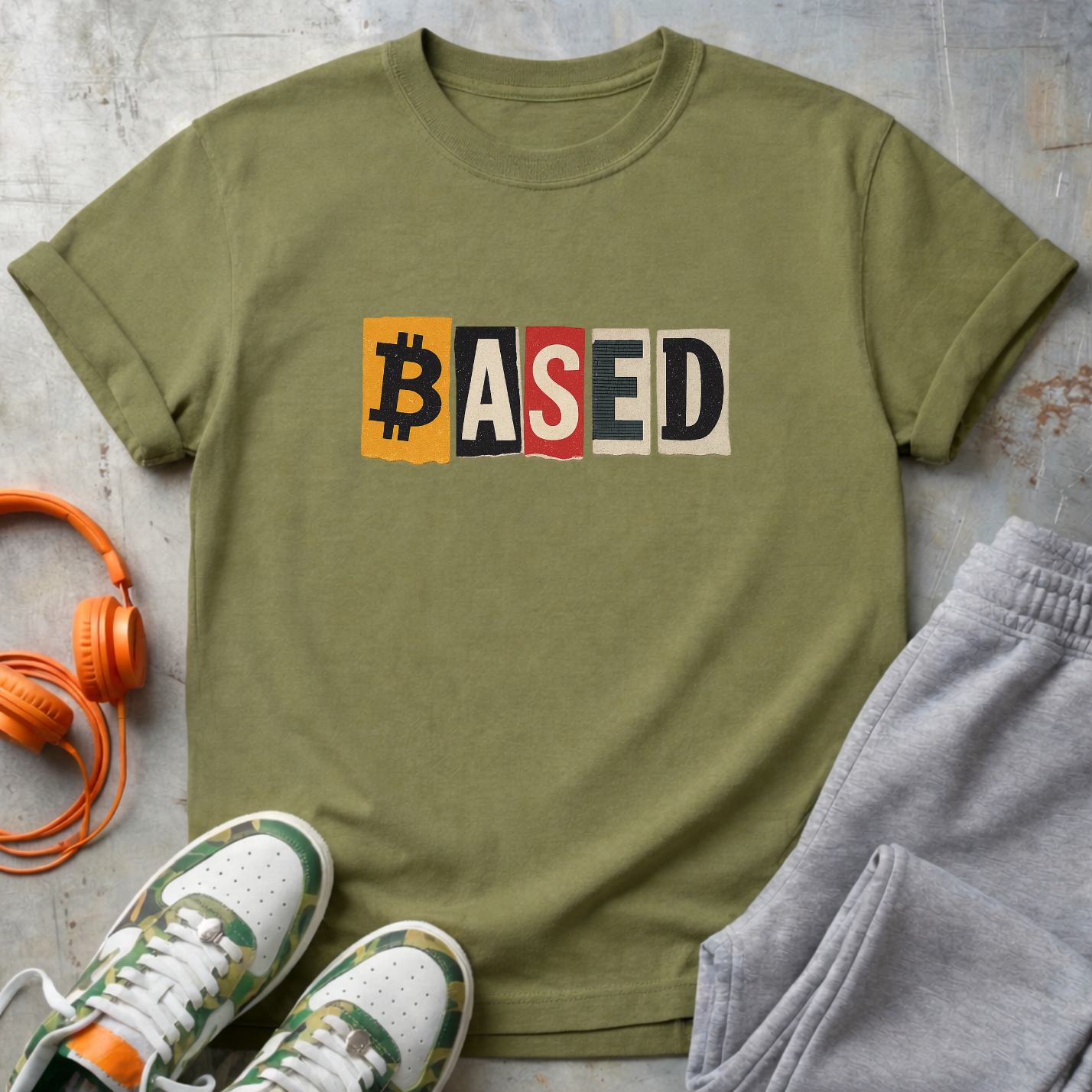 Based Cutout Comfort Colors Bitcoin Tee
