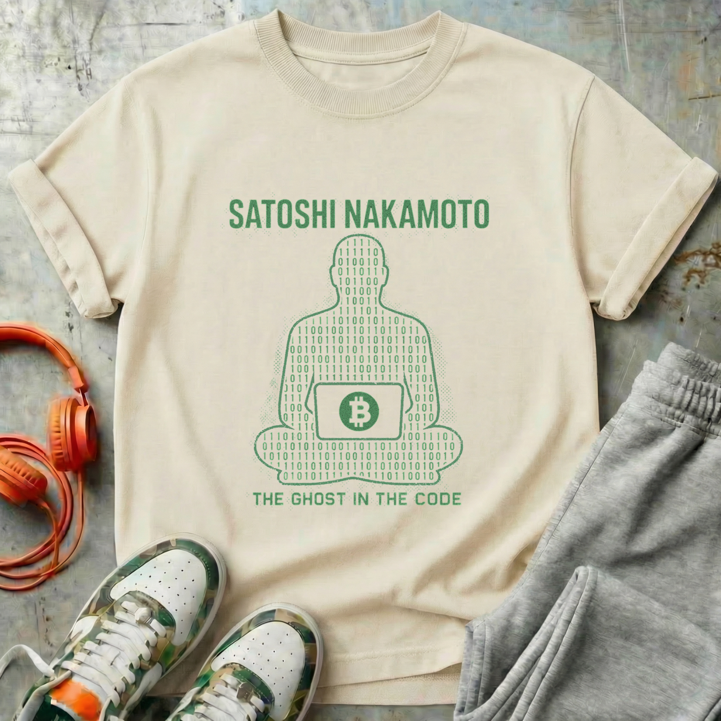 Satoshi Ghost in The Code Tee