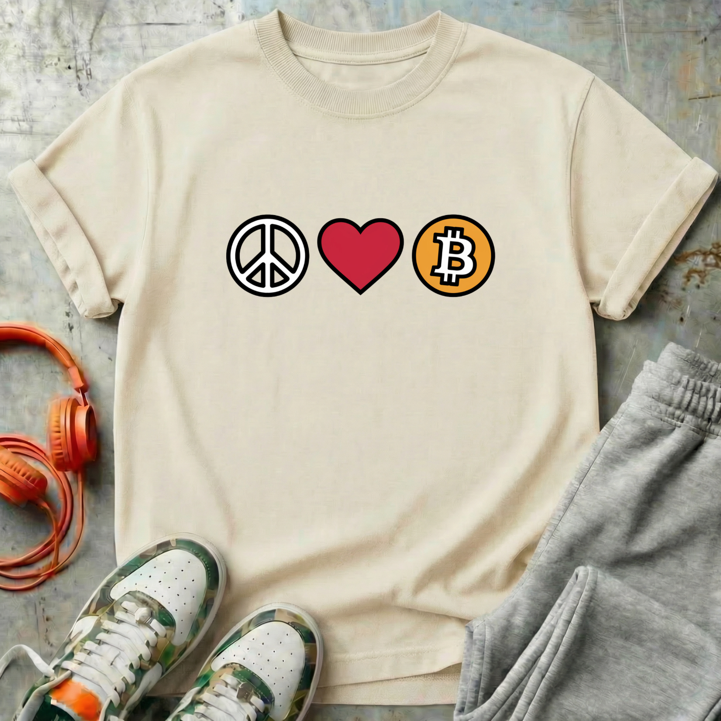 Peace, Love & Bitcoin Tee Shirt