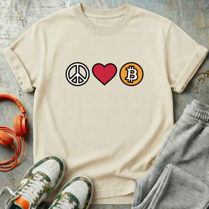 Peace, Love & Bitcoin Tee Shirt