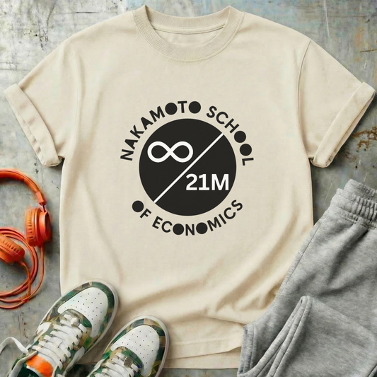 Nakamoto School of Economics ∞ / 21M Bitcoin Tee