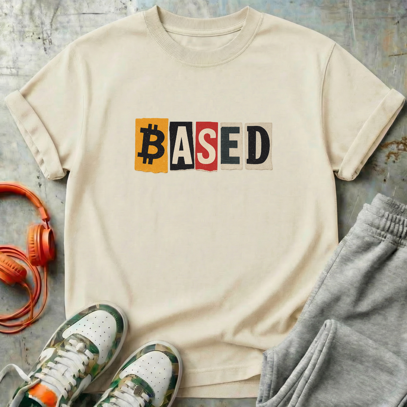 Based Cutout Comfort Colors Bitcoin Tee
