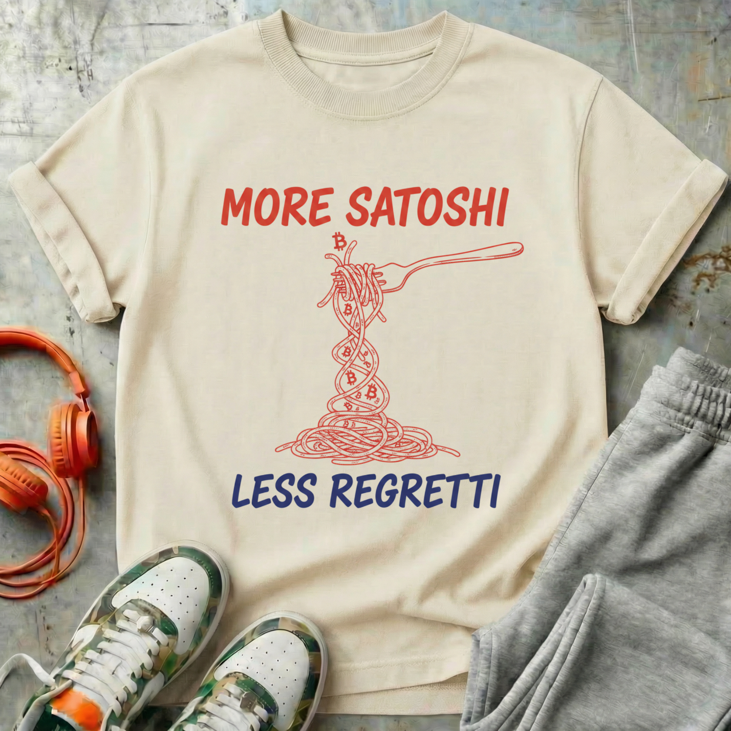 More Satoshi Less Regretti Tee