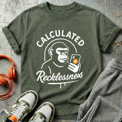 Calculated Recklessness Ape Bitcoin Tee 🦍⚡