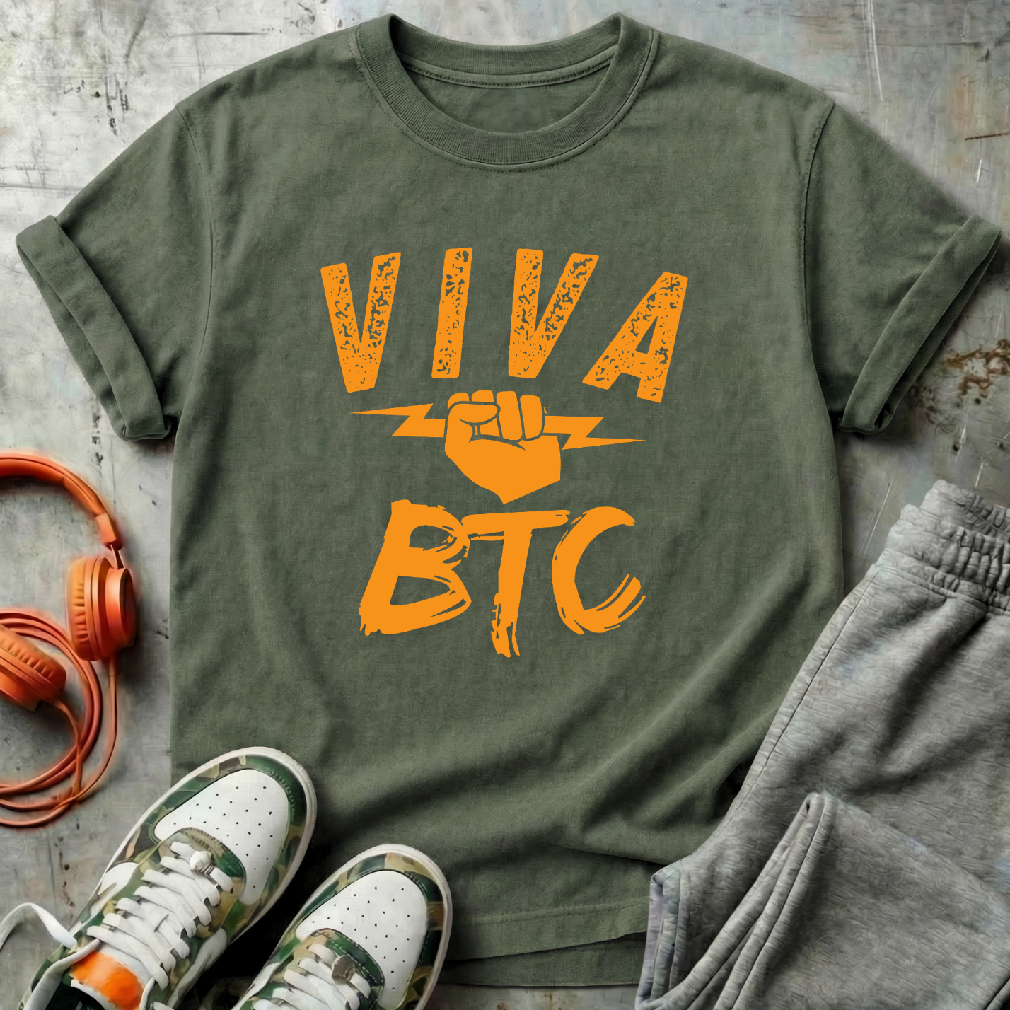 VIVA BTC Front Print Lightning Rod - Comfort Colors Bitcoin Shirt