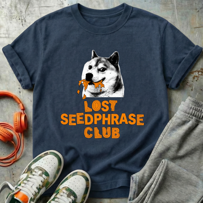 Lost Seedphrase Club T-Shirt — Husky Crypto Wallet Recovery Tee
