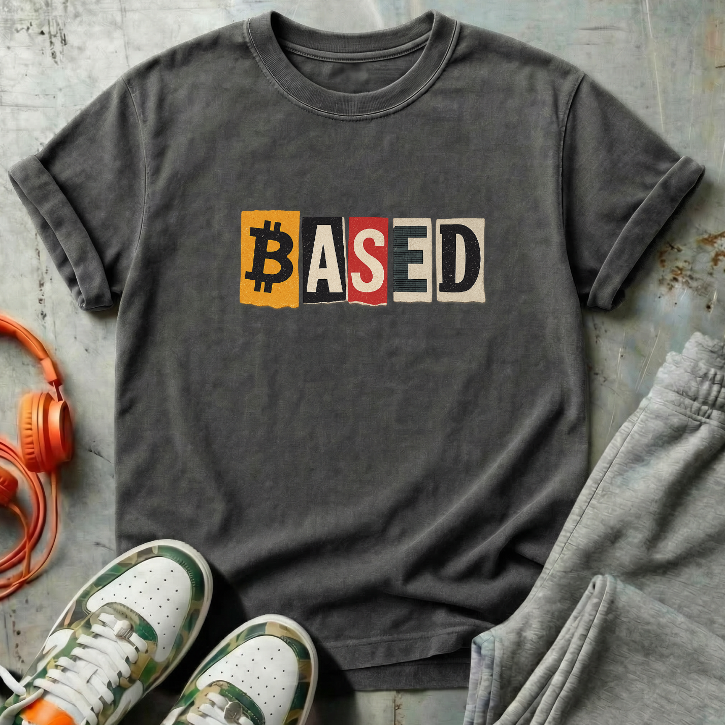 Based Cutout Comfort Colors Bitcoin Tee