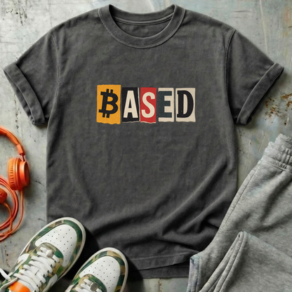 Based Cutout Comfort Colors Bitcoin Tee