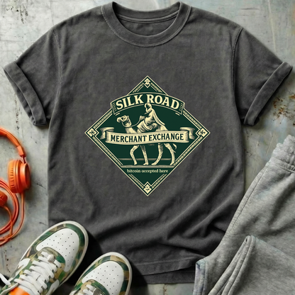 Silk Road Merchant Exchange T-Shirt | Bitcoin Accepted Here | Heritage Trade Design