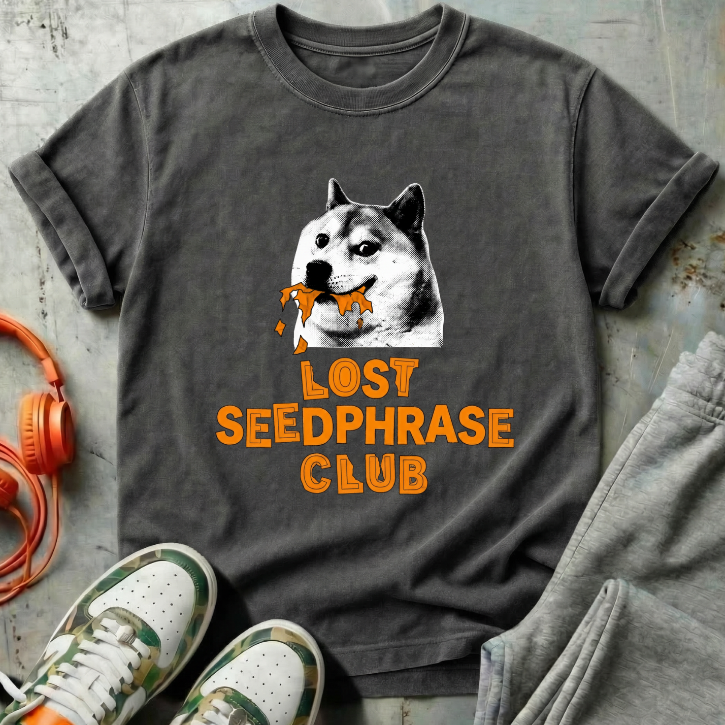 Lost Seedphrase Club T-Shirt — Husky Crypto Wallet Recovery Tee