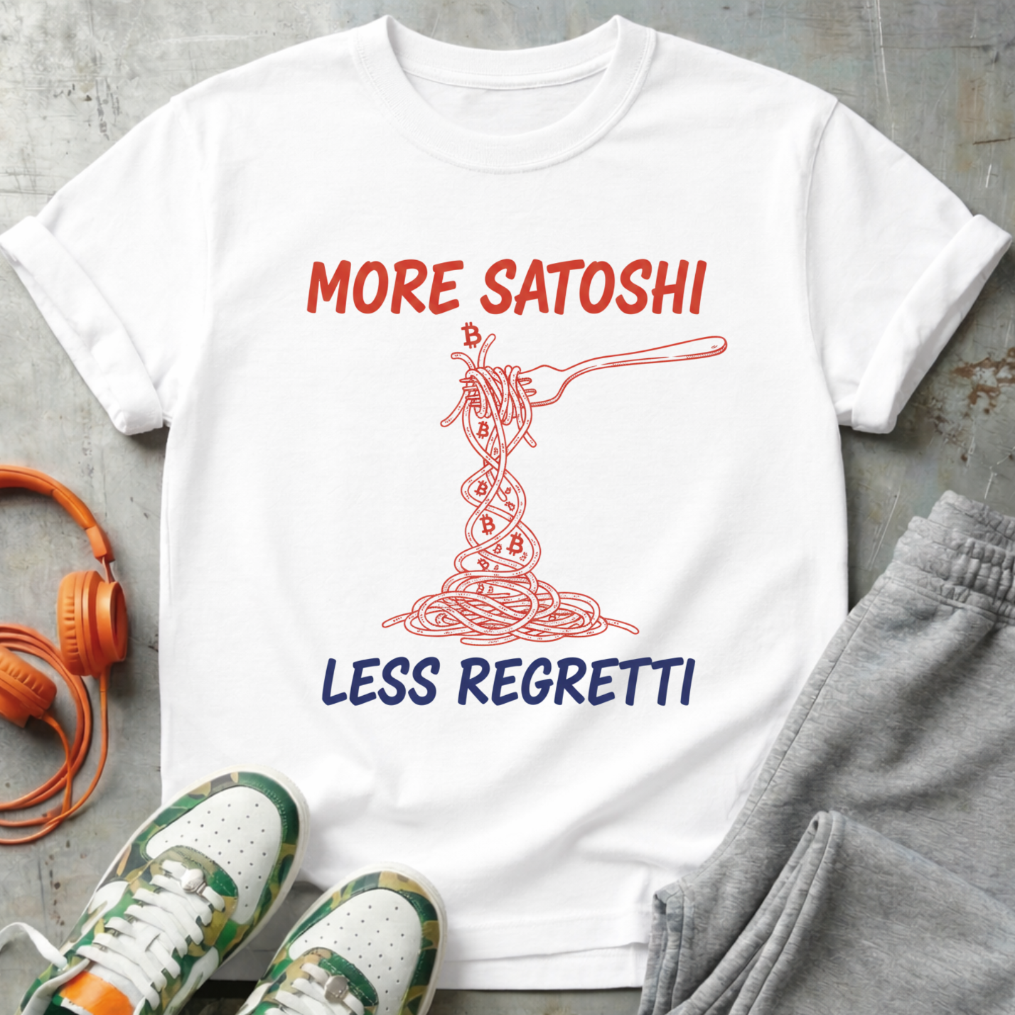 More Satoshi Less Regretti Tee