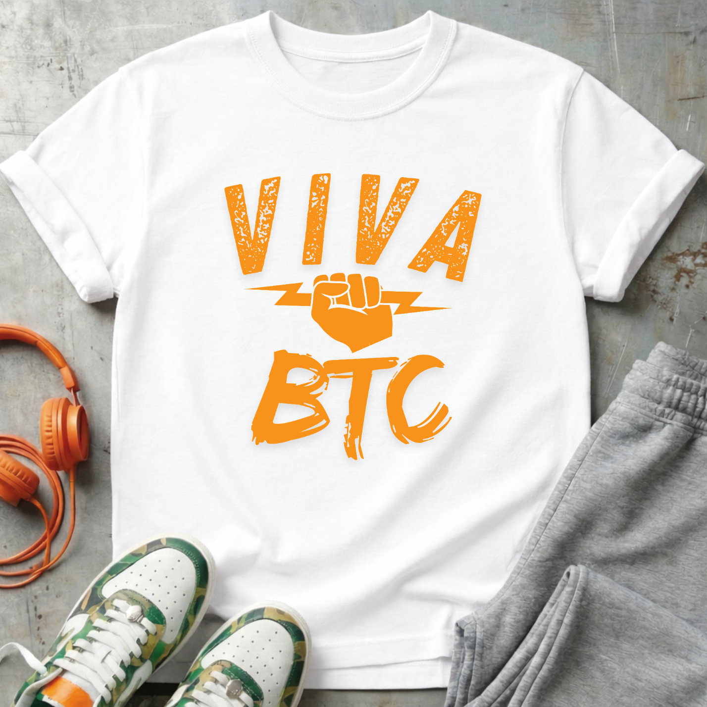 VIVA BTC Front Print Lightning Rod - Comfort Colors Bitcoin Shirt