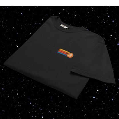 Retro Stripe Elite Embroidered Bitcoin Tee