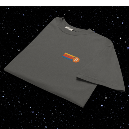 Retro Stripe Elite Embroidered Bitcoin Tee